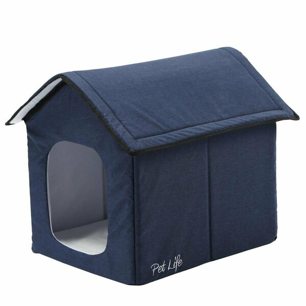 Petpurifiers Hush Puppy Electronic Heating & Cooling Smart Collapsible Pet House - Navy - Small PE3714906